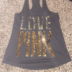 Love pink racer back tank